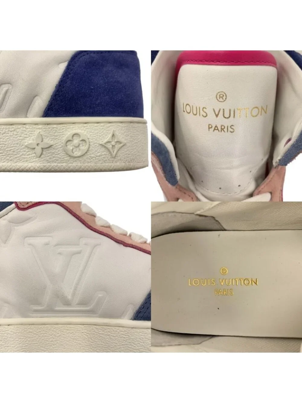 Louis Vuitton Leather Boon Box Line Logo High-cut Sneakers 34 1 2 White - Picture 7 of 8